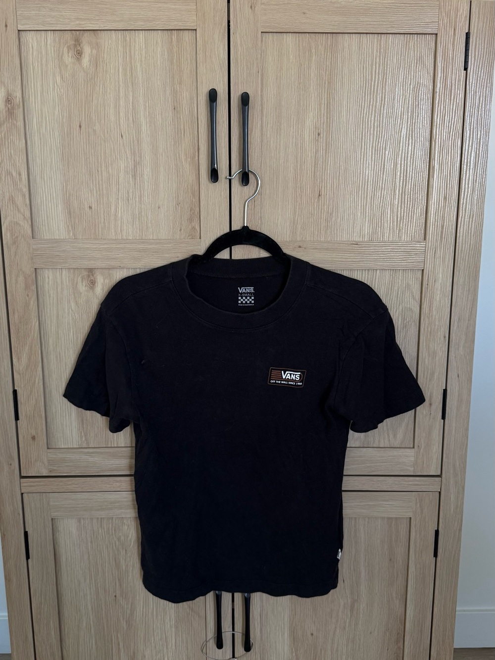 Vans Black Short Sleeve Tee with Chest Logo Patch